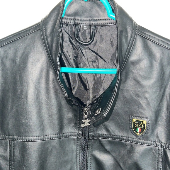 GA Milano faux leather black jacket. Size XL. NWT - Picture 2 of 6